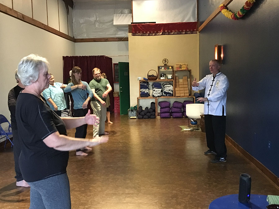 Tai Chi class practicing together